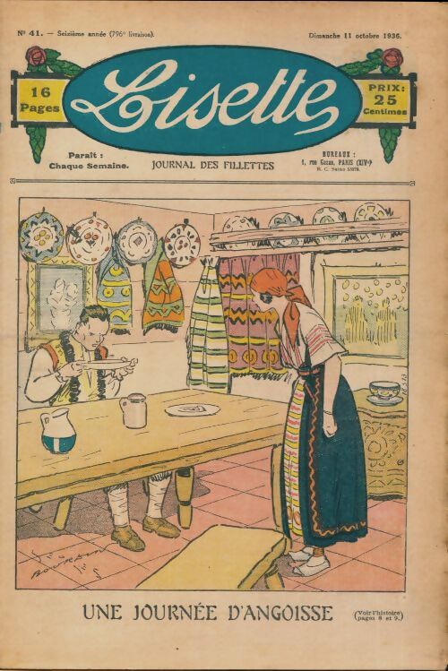 Lisette n°796 n°41 16e année : Une journée d'angoisse - Collectif - Livre