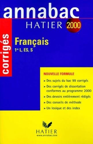 Français Premières L, S, ES corrigés 2000 - Sylvie Azerad - Livre