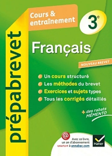 Français 3e cours & entraînement  - Françoise Ravez - Livre