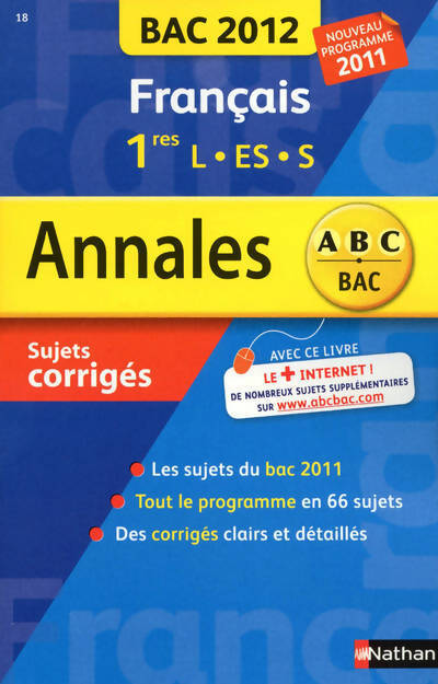 Français 1ère sujets corrigés 2012 - Anne Cassou-Nogues - Livre