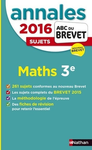 Maths 3e sujets 2016 - Gilles Mora - Livre