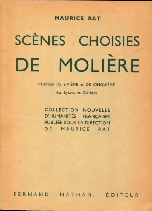 Scènes choisies de Molière - Maurice Rat - Livre