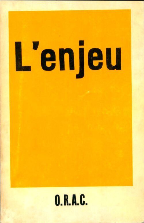 L'enjeu - Association Des Combattants De L'Union Française (Paris) - Livre