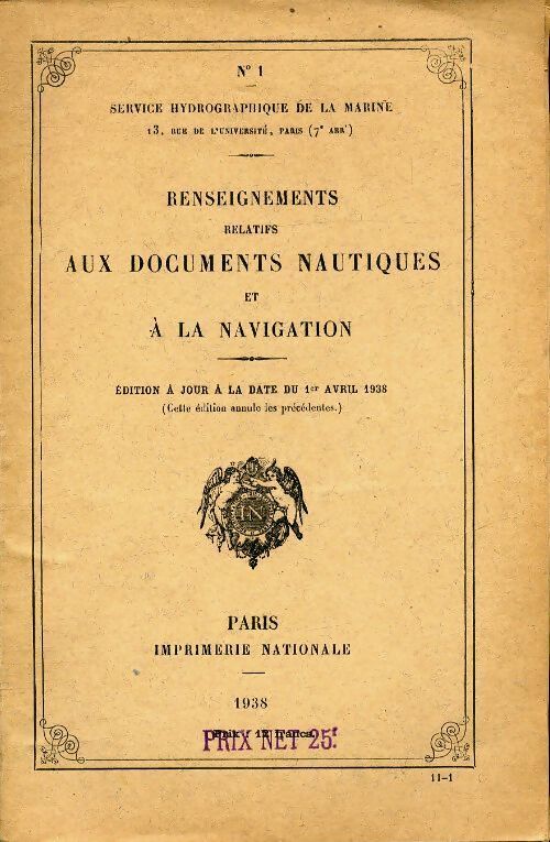 Renseignements relatifs aux documents nautiques et à la navigation - Collectif - Livre