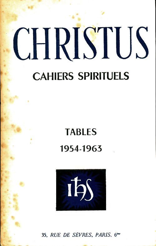 Christus tables 1954-1963 - Collectif - Livre