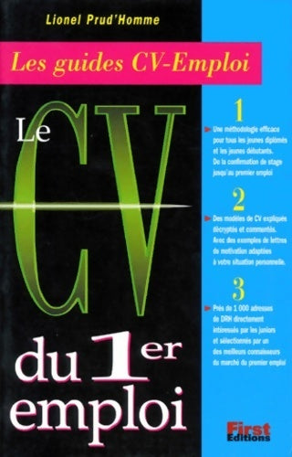 Le CV du 1er emploi - Lionel Prud'Homme - Livre