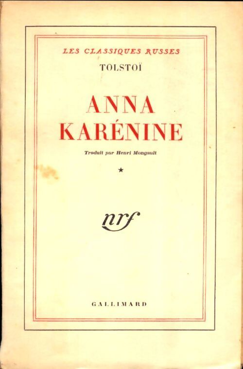 Anna Karénine Tome I - Comte Léon L. Tolstoï - Livre