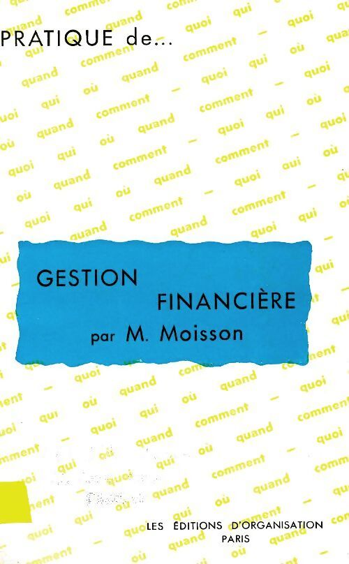 Gestion financière - M Moisson - Livre