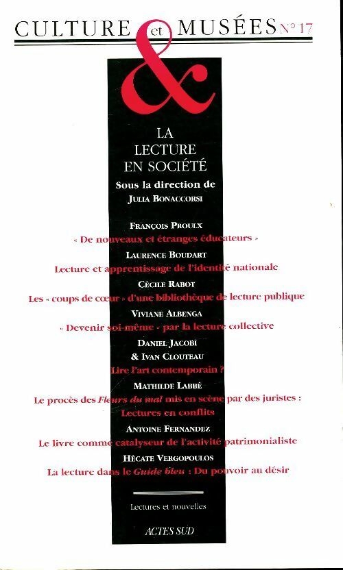 Culture et musées n°17 - Collectif - Livre