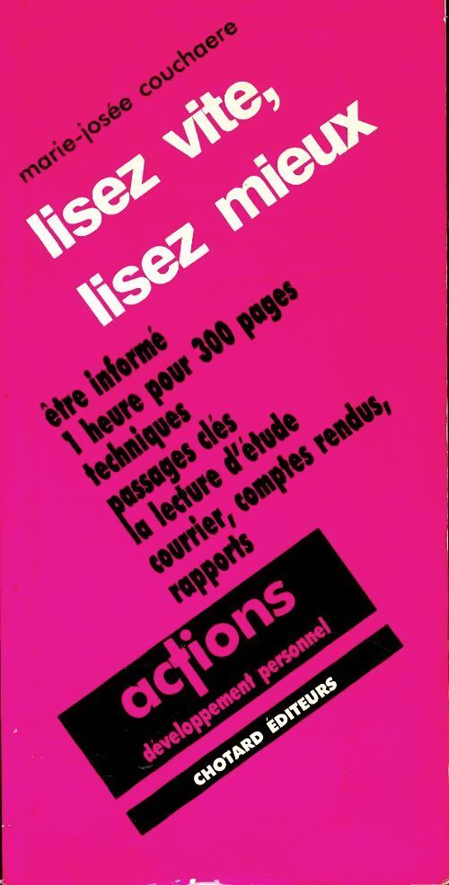 Lisez vite lisez mieux - Marie-Josée Couchaère - Livre