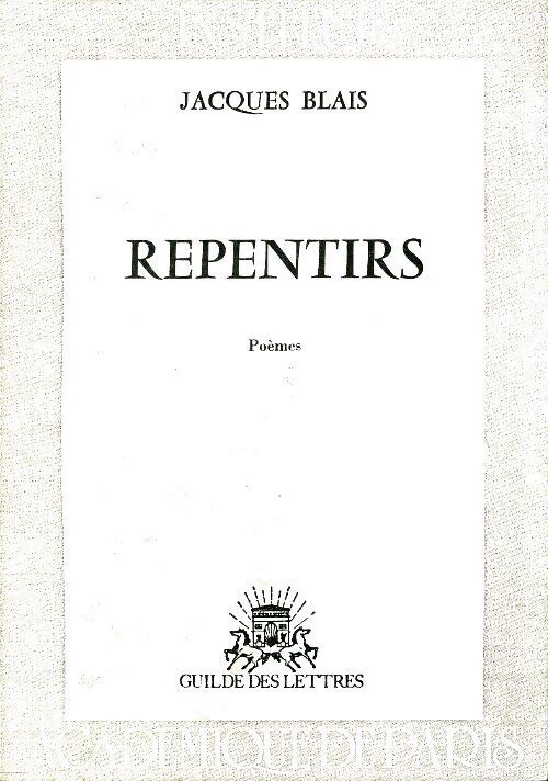 Repentirs - Jacques Blais - Livre