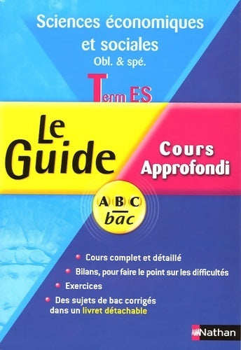 Sciences économiques et sociales Terminales ES obl & spé. Cours approfondi 2003 - Frantz Badufle - Livre