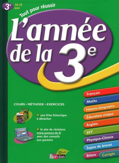 L'année de la 3e - L'Année De Bordas - Livre