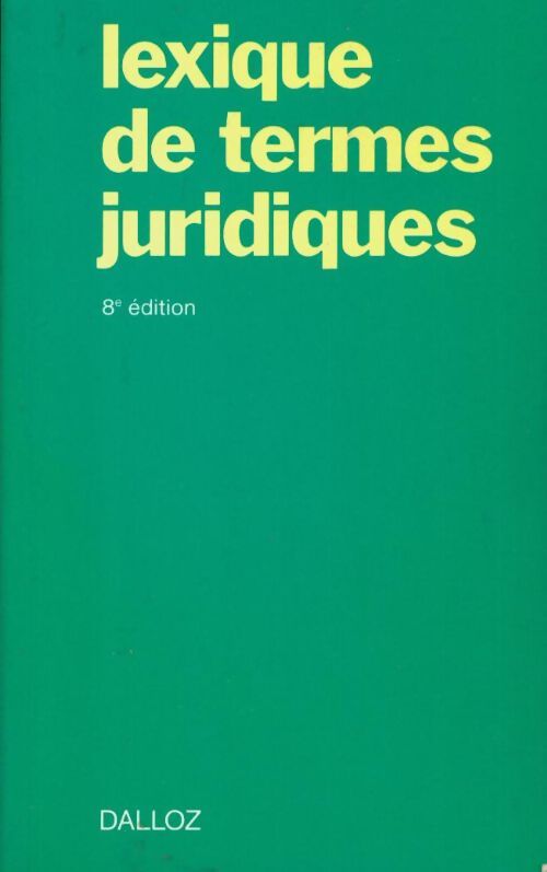 Lexique de termes juridiques - Jean Vincent - Livre