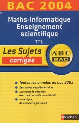 Maths et informatique 1ère L - Collectif - Livre