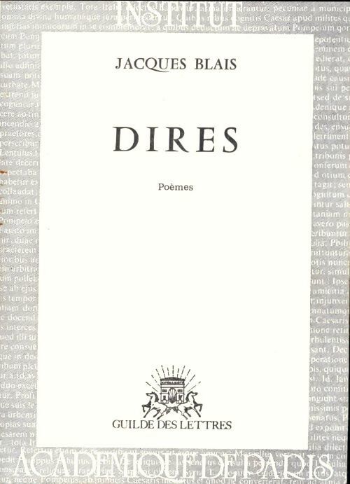 Dires - Jacques Blais - Livre