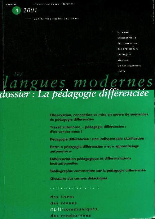 Les langues modernes n°4 95e année - Collectif - Livre