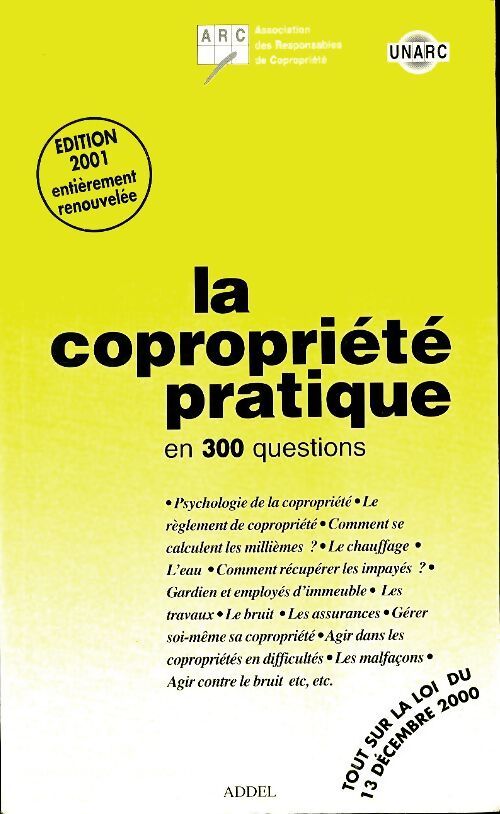 Le copropriété pratique en 300 questions 2001 - Collectif - Livre