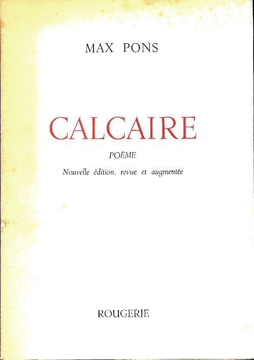 Calcaire - Max Pons - Livre