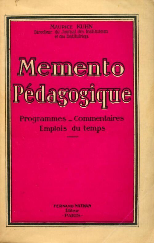 Mémento pédagogique - Maurice Kuhn - Livre
