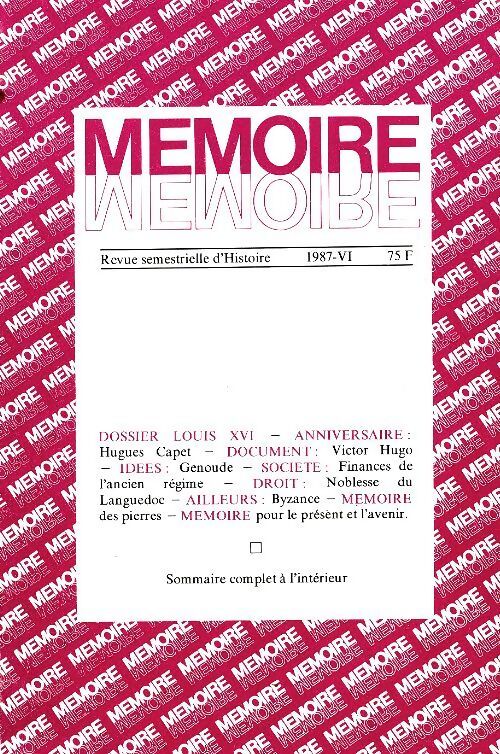 Mémoire 1987-VI - Collectif - Livre