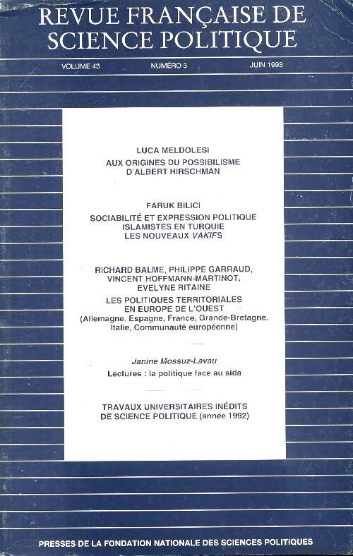 Revue française de science politique n°3 - Collectif - Livre