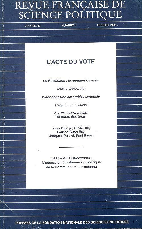 Revue française de science politique n°1 - Collectif - Livre