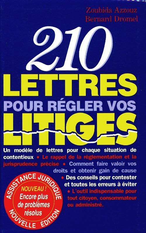 210 lettres pour régler vos litiges - Zoubida Azzouz - Livre