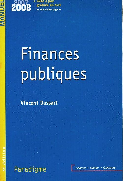 Finances publiques - Vincent Dussart - Livre