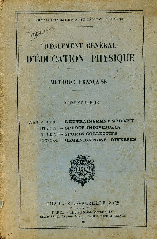Règlement d'éducation physique Tome II - Collectif - Livre