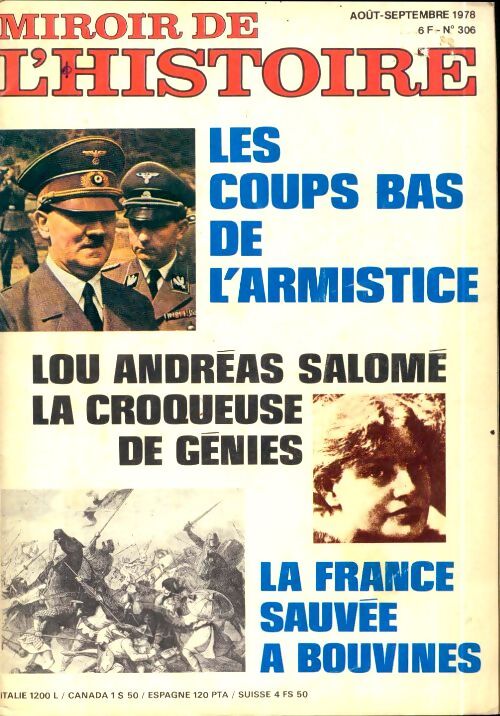 Miroir de l'Histoire n°306 : Les coups bas de l'armistice / Lou Andréas Salomé - Collectif - Livre