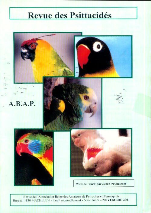 Revue des Psittacidés 6e année Novembre 2001 - Collectif - Livre