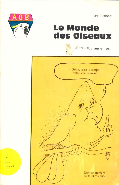 Le monde des oiseaux n°12 36e année - Collectif - Livre