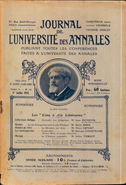 Journal de l'université des annales n°14 5e année - Collectif - Livre