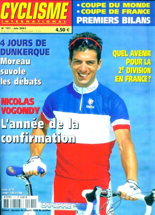 Cyclisme international n°191 : Nicolas Vogondy, l'année de la confirmation - Collectif - Livre
