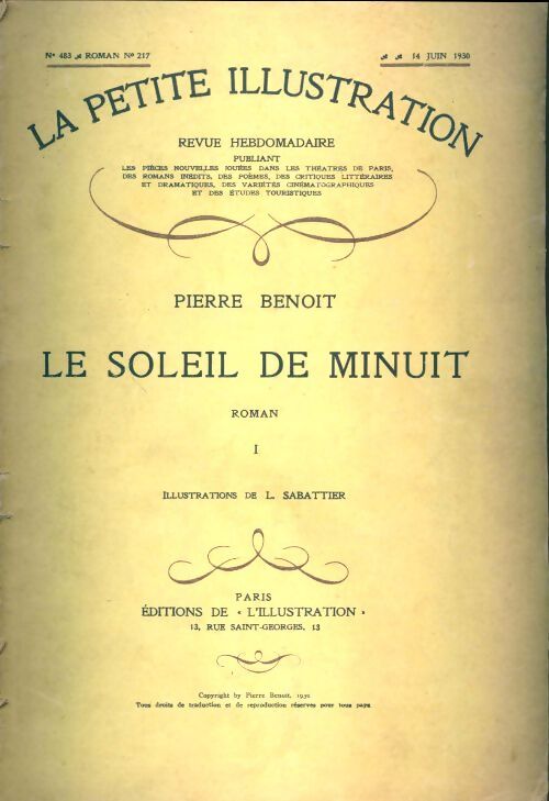 La petite illustration n°483 Roman n°217 : Le soleil de minuit Tome I - Collectif - Livre
