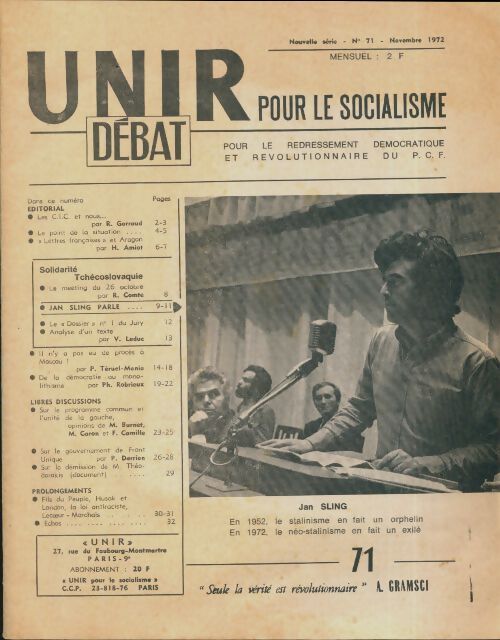Unir pour le socialisme n°71 - Collectif - Livre