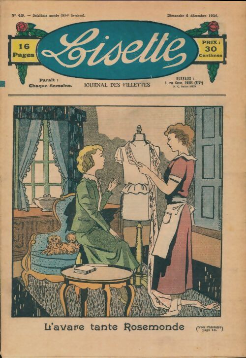 Lisette n°804 n°49 16e année : L'avare tante Rosemonde - Collectif - Livre
