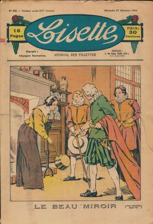 Lisette n°807 n°52 16e année : Le beau miroir - Collectif - Livre