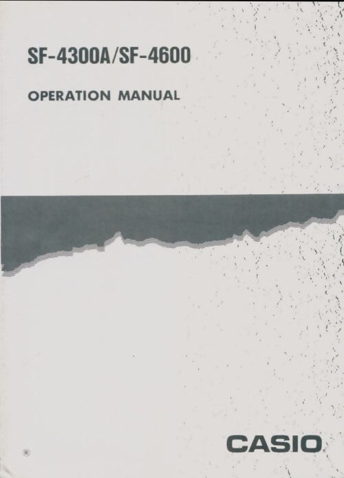 Manuel casion SF-4300A/SF-4600 (anglais) - Collectif - Livre