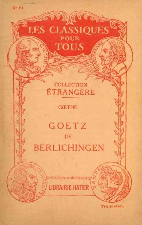 Goetz de Berlichingen - Johann Wolfgang Von Goethe - Livre