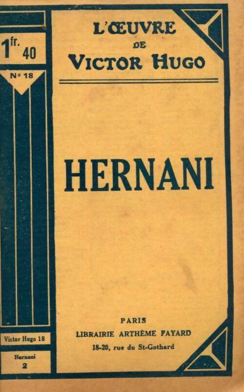 Hernani Tome II - Victor Hugo - Livre
