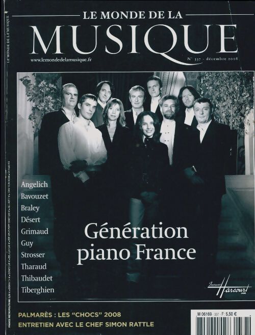 Le monde de la musique n°337 : Génération piano France - Collectif - Livre