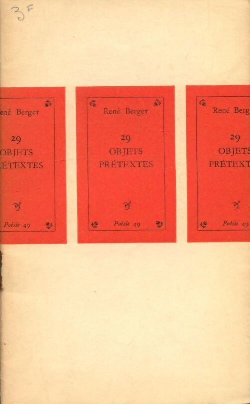 29 objets prétextes - René Berger - Livre