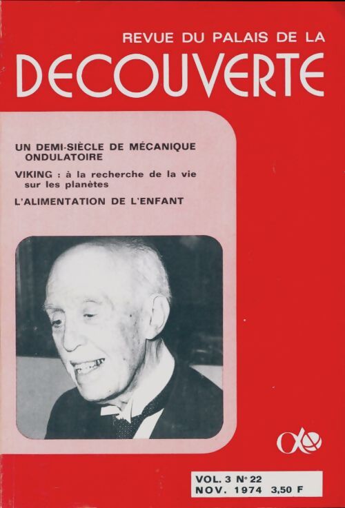 Revue du palais de la découverte vol 3 n°22 - Collectif - Livre
