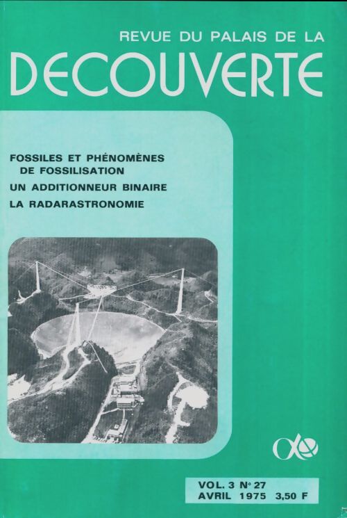 Revue du palais de la découverte vol 3 n°27 - Collectif - Livre