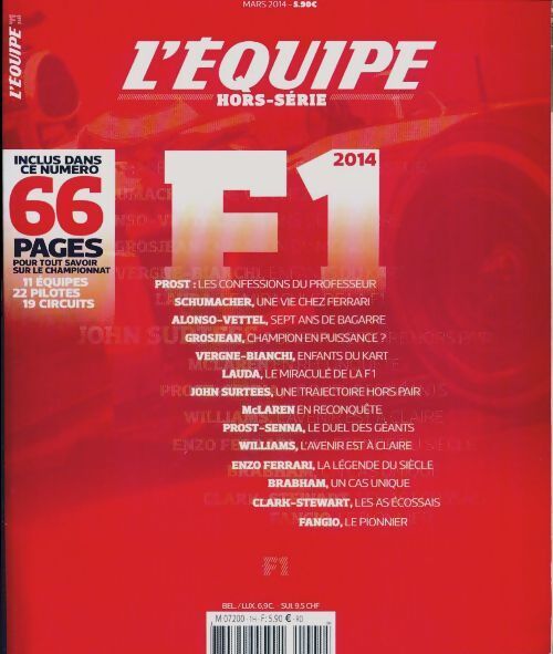 L'équipe hors-série : F1 2014 - Collectif - Livre