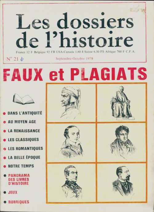 Les dossiers de l'histoire n°21 : Faux et plagiats - Collectif - Livre