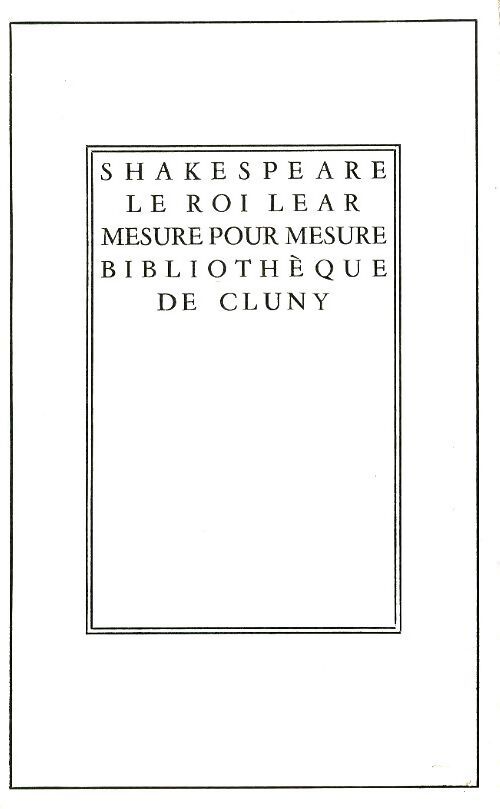 Le roi Lear / Mesure pour mesure - William Shakespeare - Livre