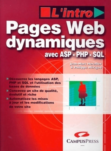 Pages web dynamiques avec ASP, PHP, SQL - Jean-Marc Herellier - Livre